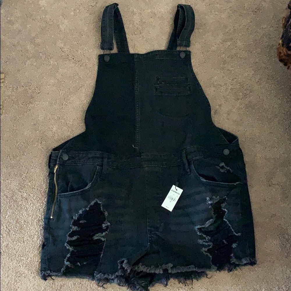 Black short overalls